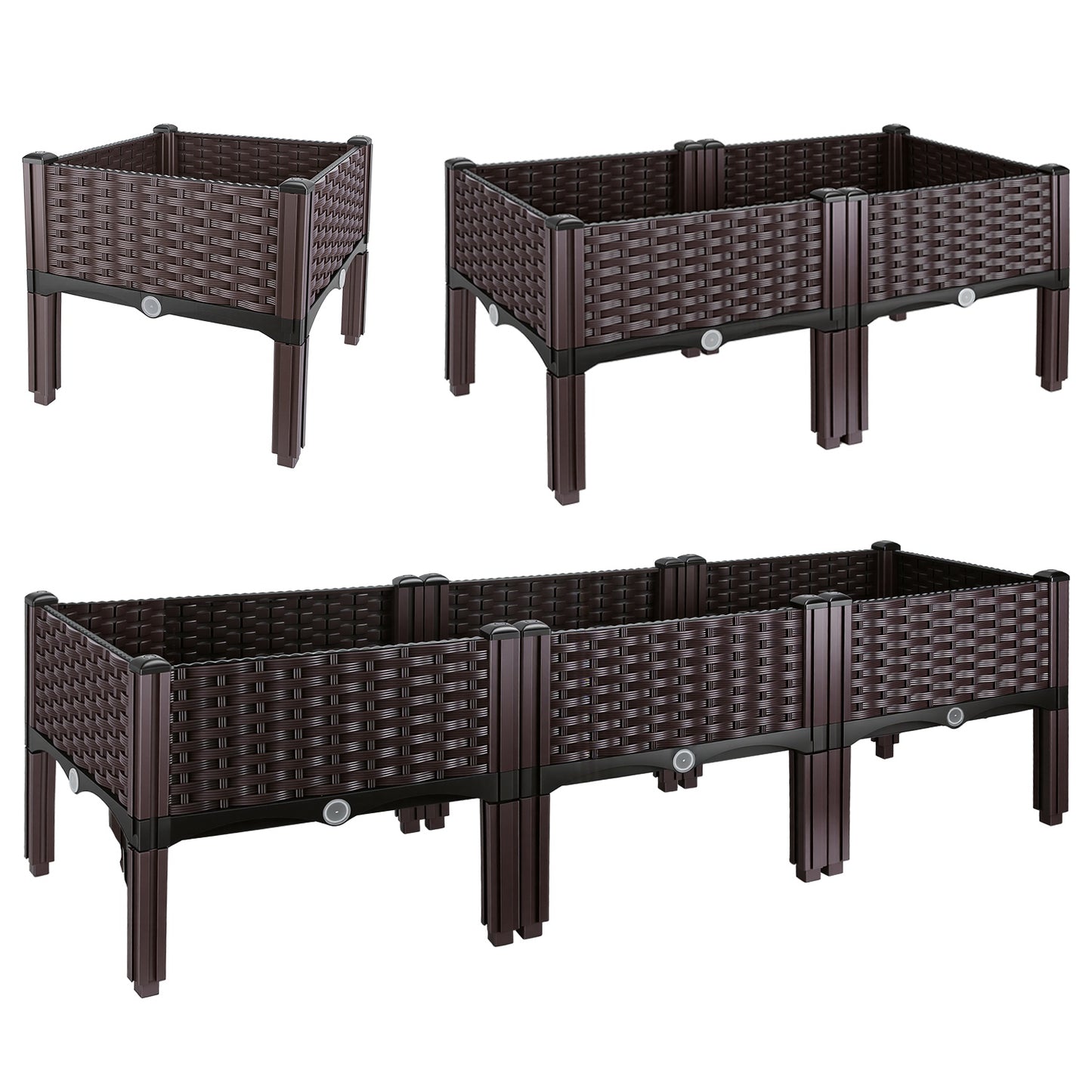 Outdoor Raised Garden Bed with Legs and Self-Watering System - Multiple Sizes