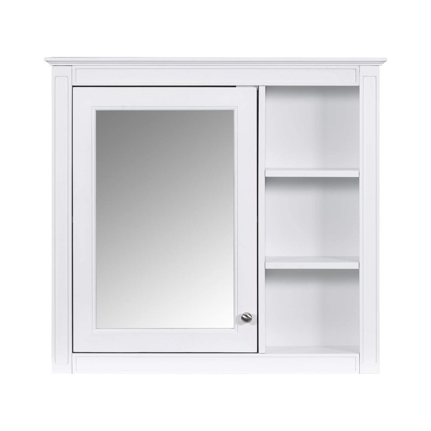 30'' Modern Bathroom Vanity with Sink & Mirror Cabinet - White