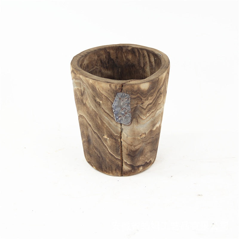 Handmade Wooden Flower Pot - Modern Garden Planter with Rustic Style