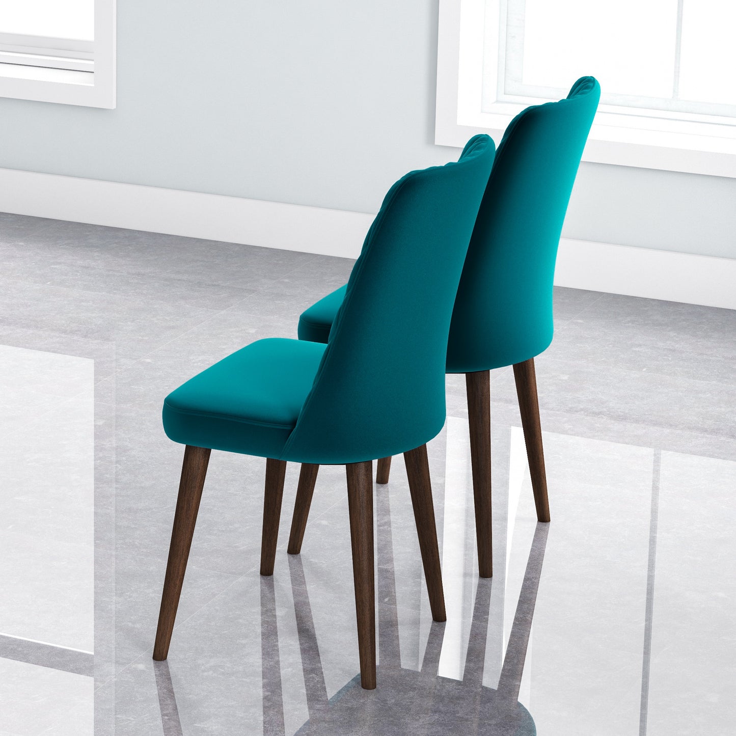 Katie Mid-Century Modern Velvet Dining Chair Set Of 2