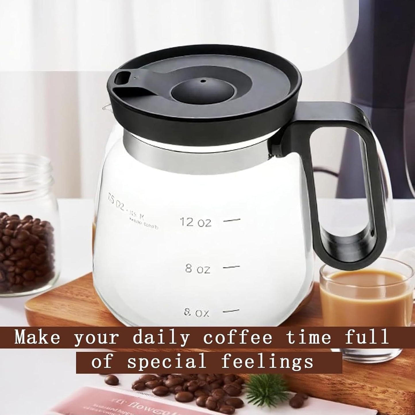 470ml Glass Coffee Mug with Handle and Lid - Durable Tea Cup