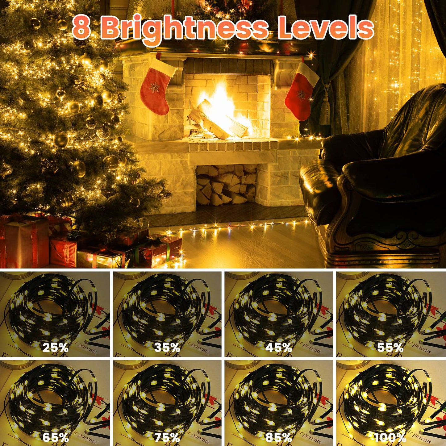 330FT Outdoor Christmas String Lights with Remote & 8 Modes