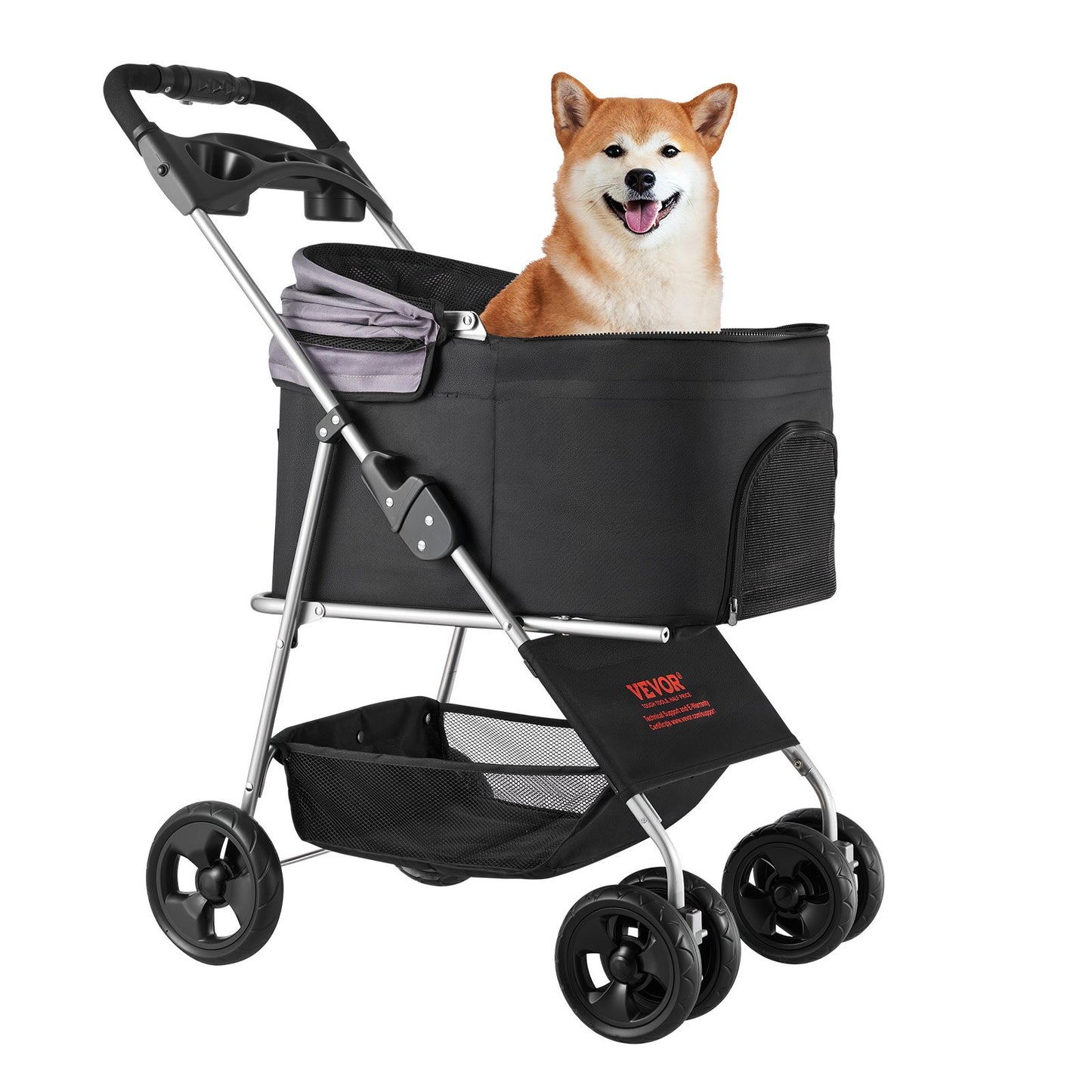 Foldable Dog Stroller with Detachable Carrier Up to 35lbs - MultiColor Pet Travel