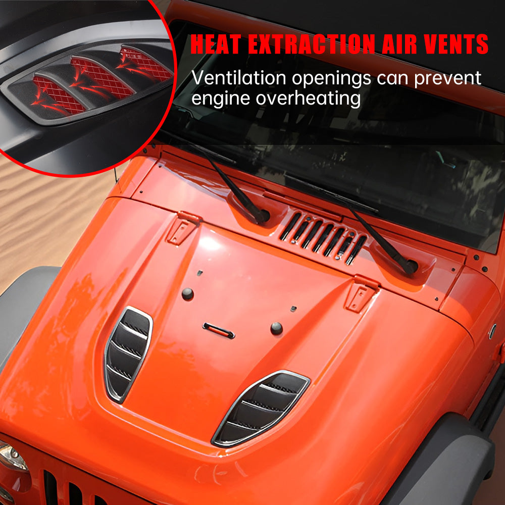 Vented Heat Dispersion Hood for Jeep Wrangler JK 2007-2017 - Black