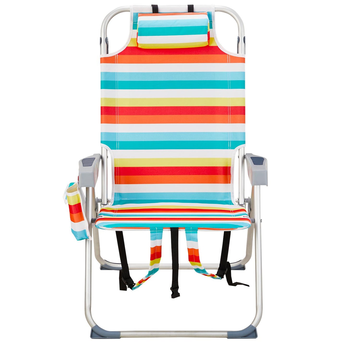 Adjustable Rainbow Striped Backpack Beach Chair - Portable Lounger