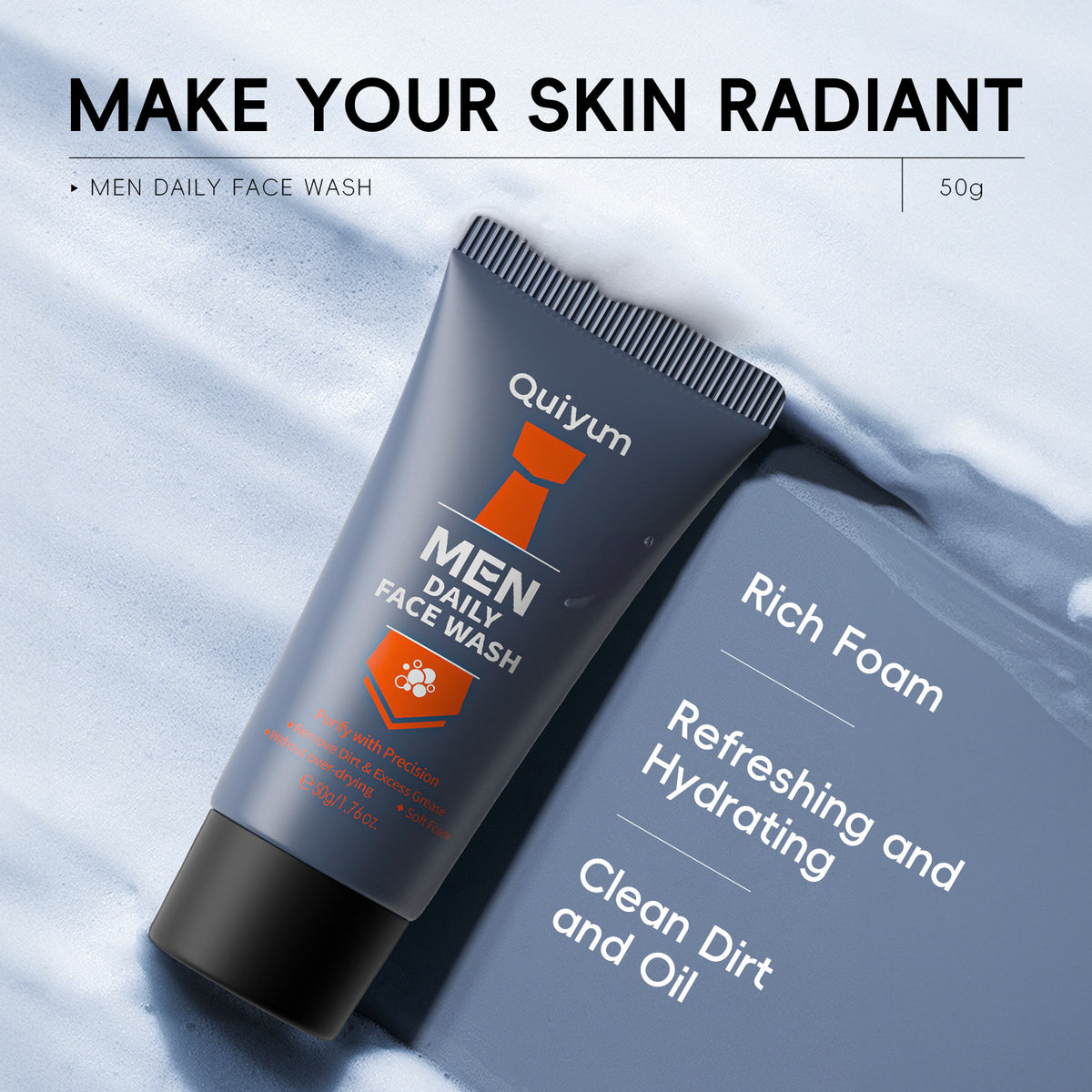Men's 50g Facial Cleanser for Pore Cleaning - Daily Skin Care