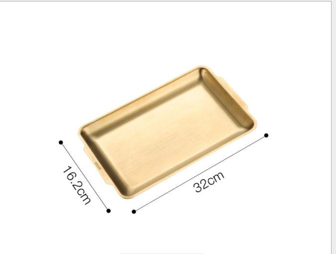 Stainless Steel Rectangular Plate for Korean Barbecue & Food Storage, Durable Tray