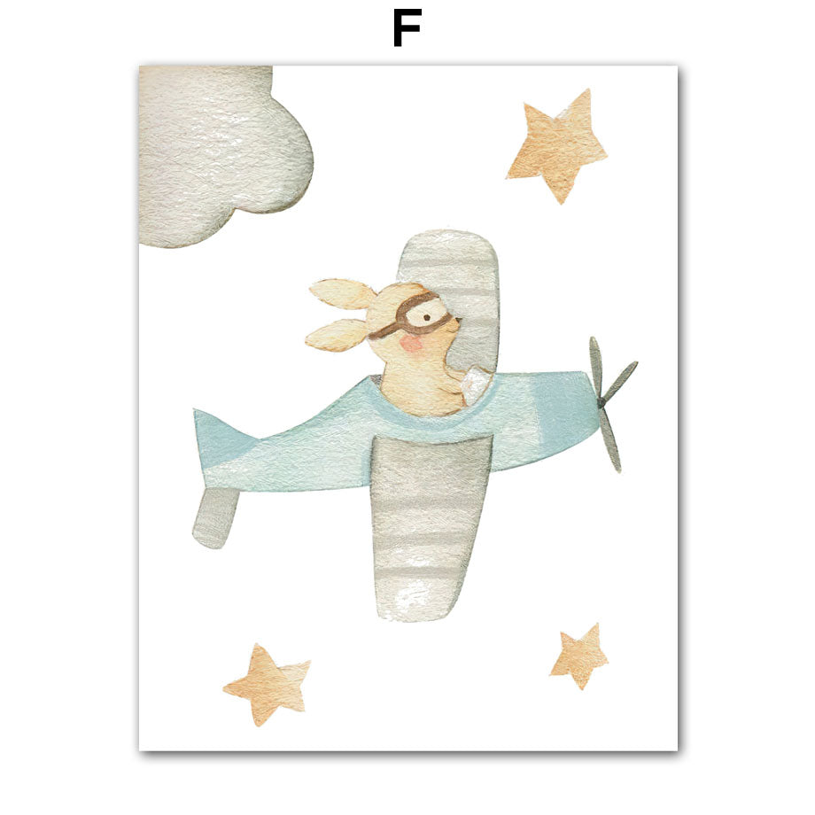 Children's Room Wall Decor Canvas Painting Scandinavian Poster - Multiple Sizes & Styles
