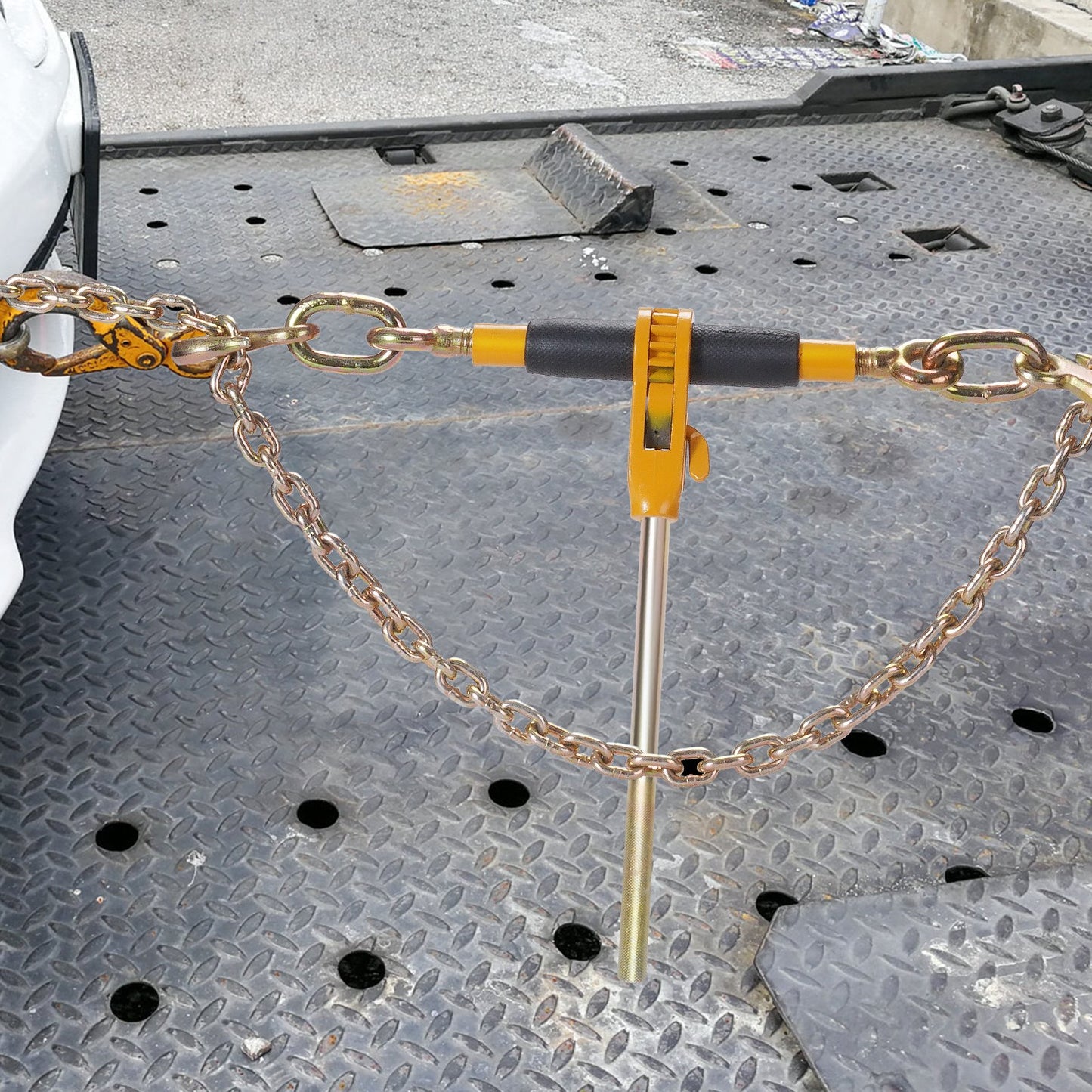 Heavy Duty Ratchet Chain Binder 12000 Lbs Load Capacity with G80 Hooks - Yellow