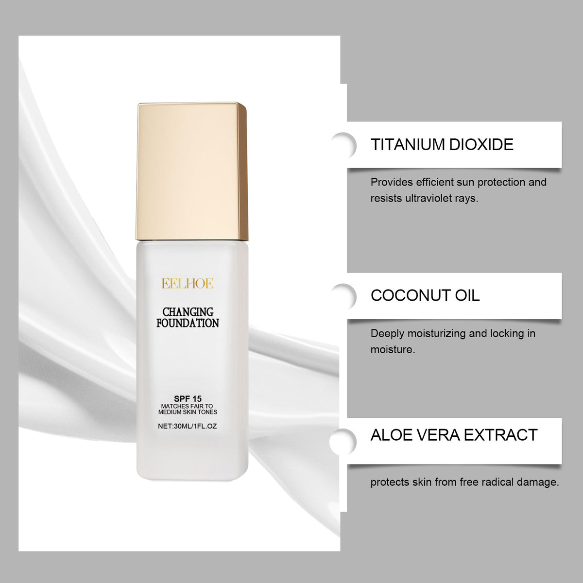 Moisturizing Liquid Foundation 30ml Brightening Rejuvenating Skin Concealer