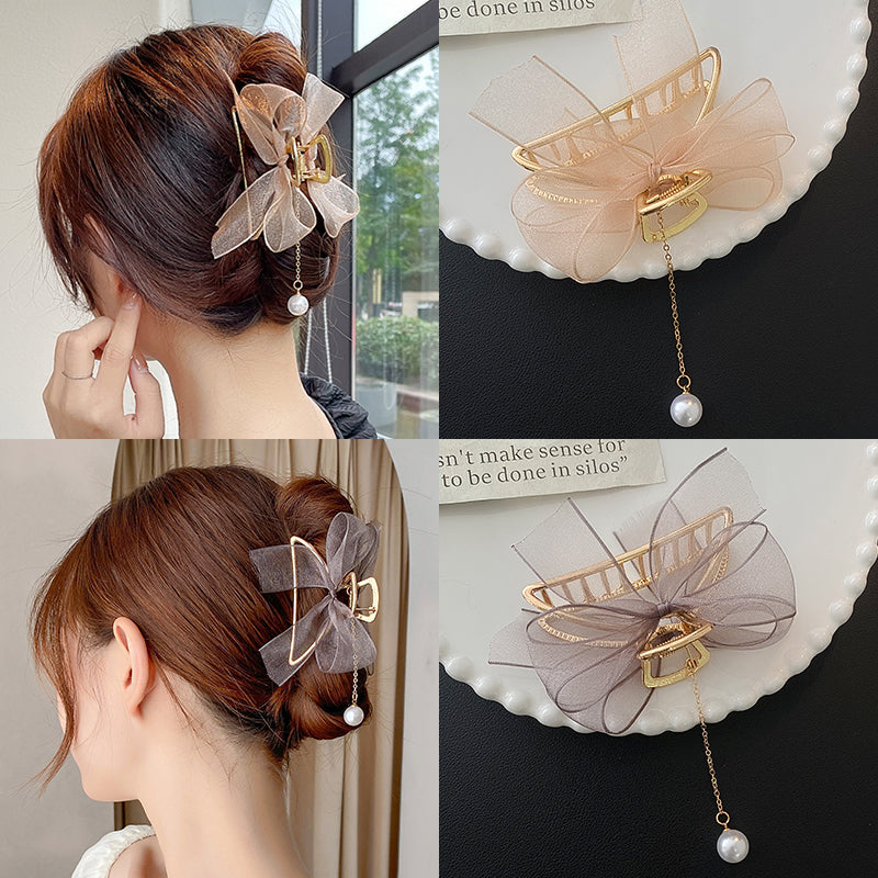 Hair Catch Clip - Metal Bow & Butterfly Designs