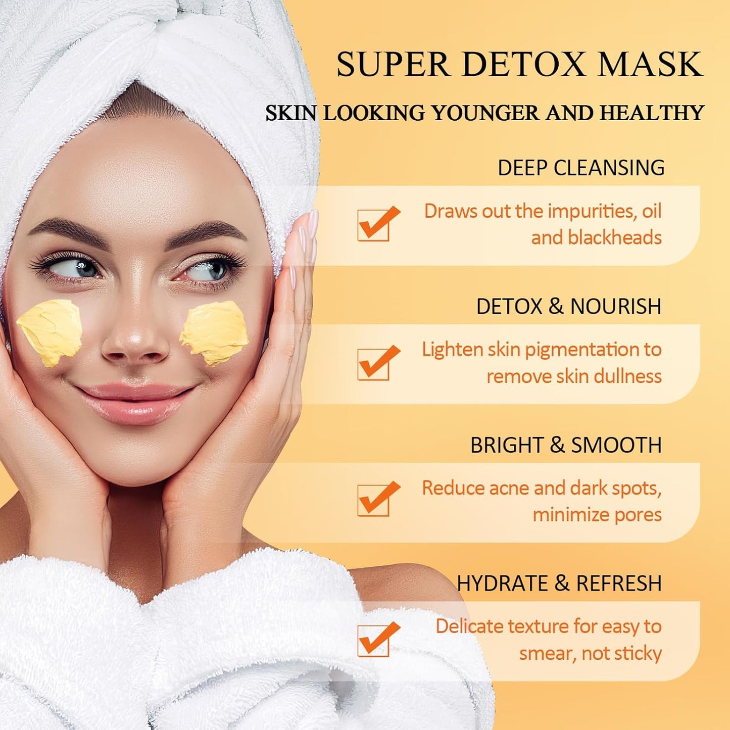 Turmeric Vitamin C Clay Mask - Deep Cleansing Face Mask for Pore Refining