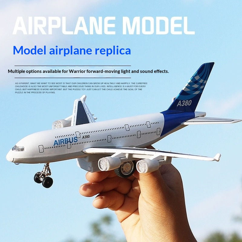Children's Alloy Airplane Model with Lights and Sound - Flying Toy for Kids