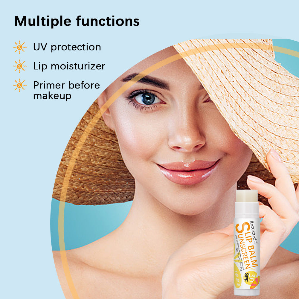 Moisturizing Lip Balm Set - Water, Coconut, Banana Flavors, Hydrating Lip Care