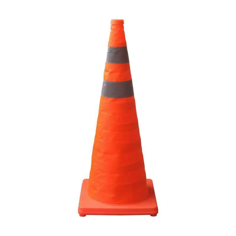 Retractable Traffic Cone Set with Lights & Chain for Road Safety