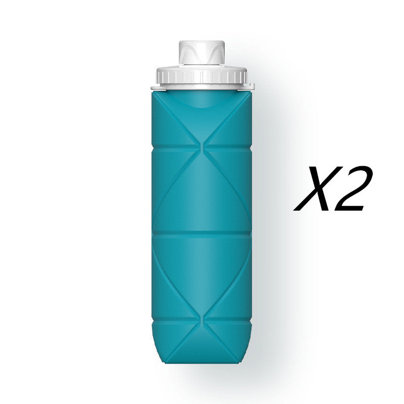 Large Capacity Foldable Water Bottle for Outdoor Travel - Silicone & Plastic