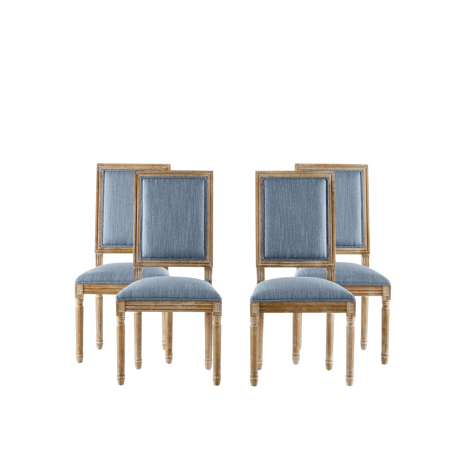 Set Of 4 French Country Dining Chairs - Elegant Cane Backrest &