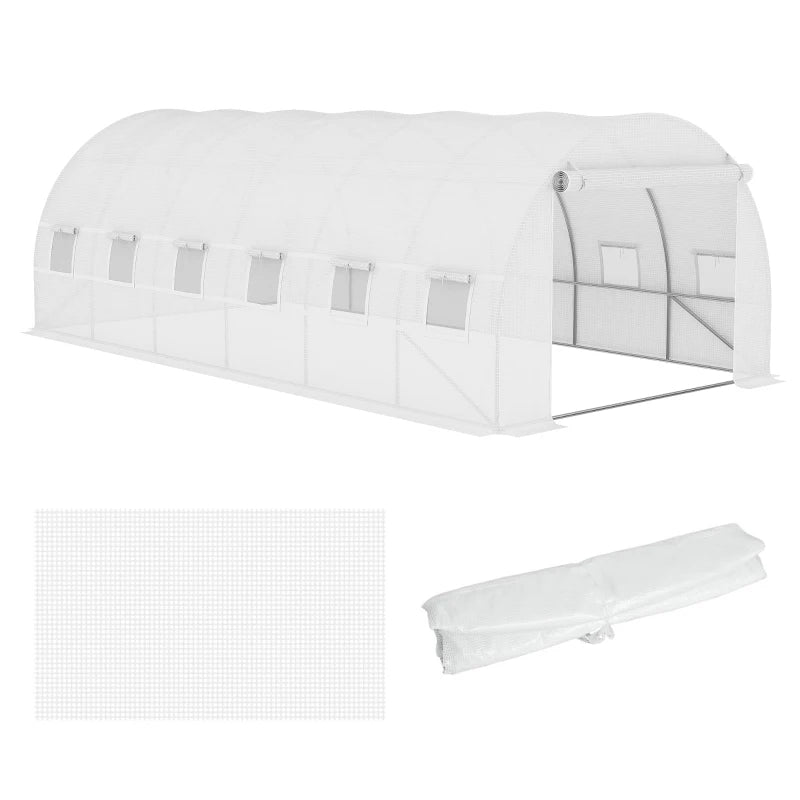 Heavy Duty Waterproof Greenhouse Cover with Windows & Reinforcement Grid
