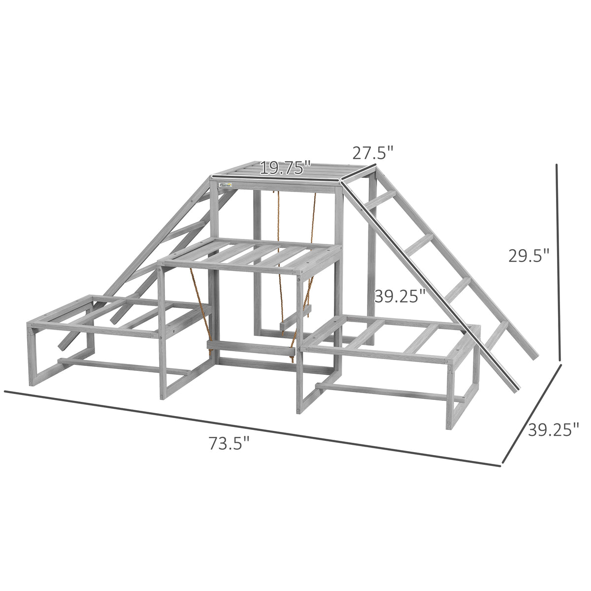 Chicken Roost Toys with Wood Stand and Ladder for 10-15 Chickens