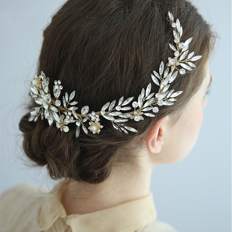 Rhinestone Hair Clip - Light Gold
