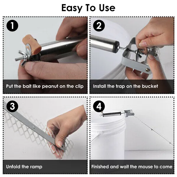 Reusable Mouse Trap with Rolling Ramp - Humane Rodent Catcher for Home & Garage