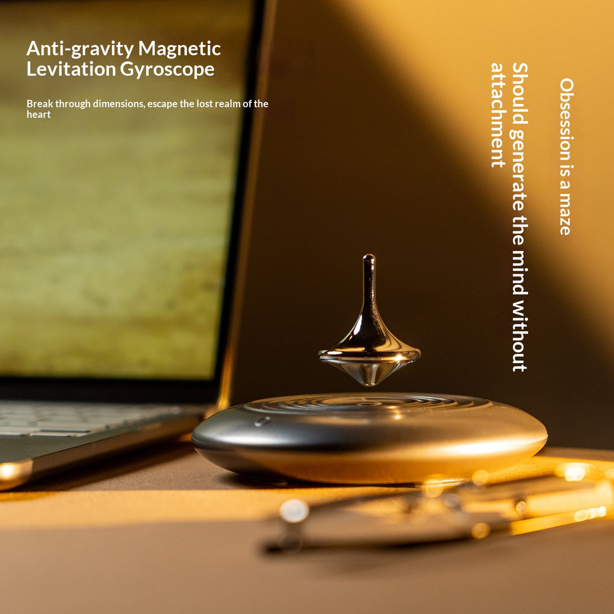 Fingertip Metal Magnetic Levitation Gyroscope - Modern Desk Toy
