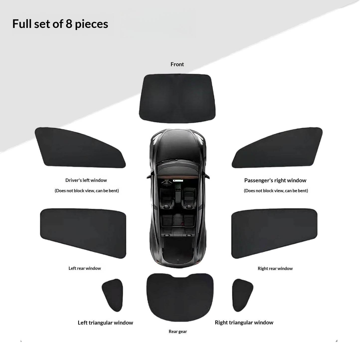 Blackout Car Curtains Set for Model 3, Y & YL - Fully Insulating Sun Shade