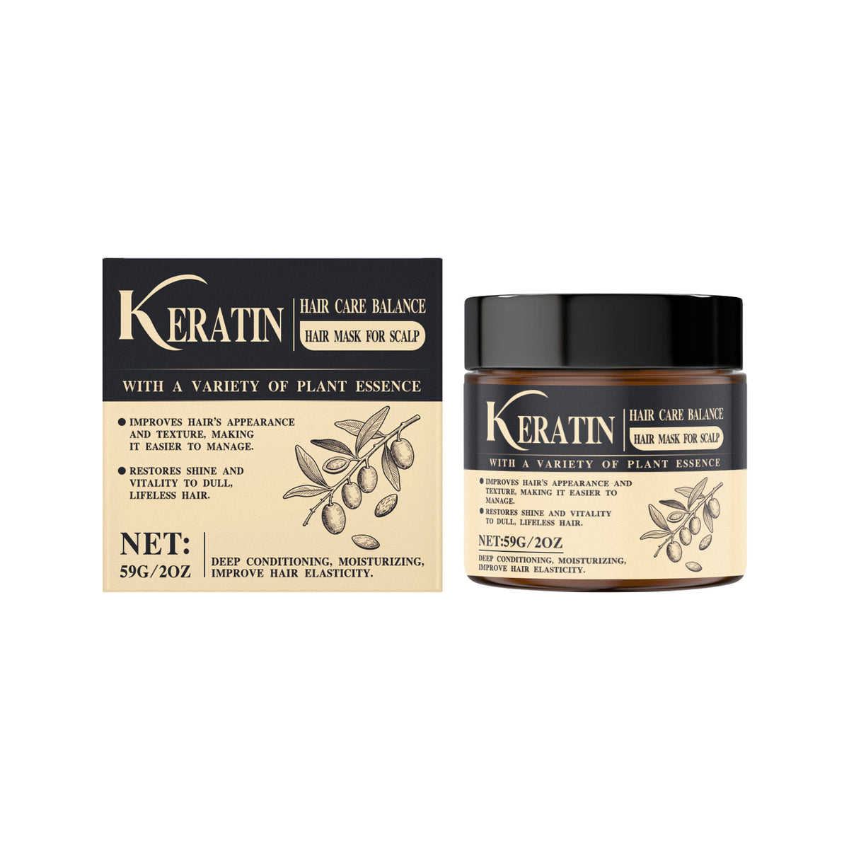 Keratin Hair Treatment Mask 59G - Deep Nourishing Hair Mask