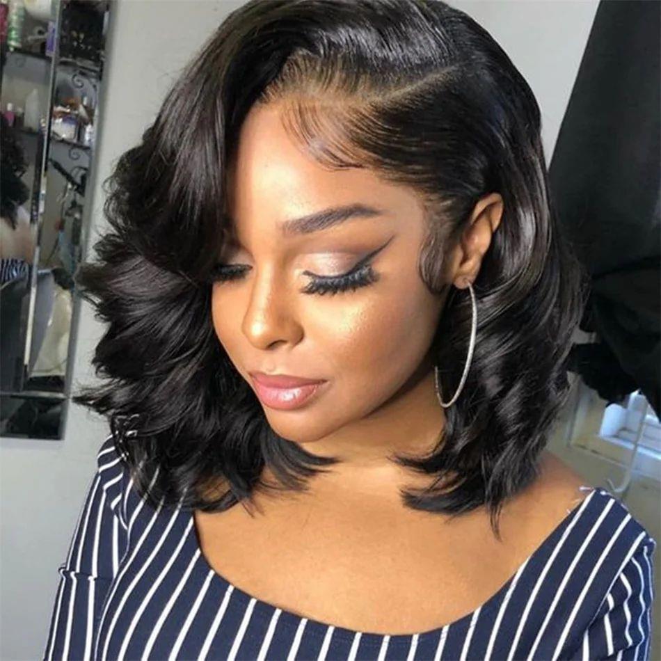 Women's Solid Color Transparent Lace Forehead Wig - Black, Medium & Long Length