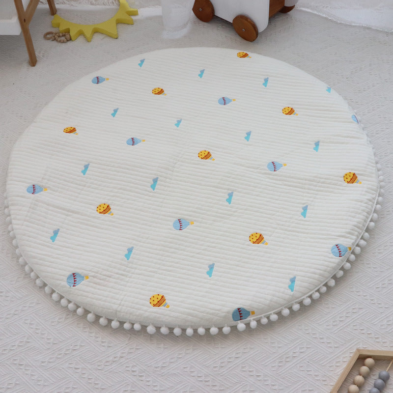 Kids Play Mat - Infant Floor Cushion with Colorful Embroidery, 80cm or 120cm
