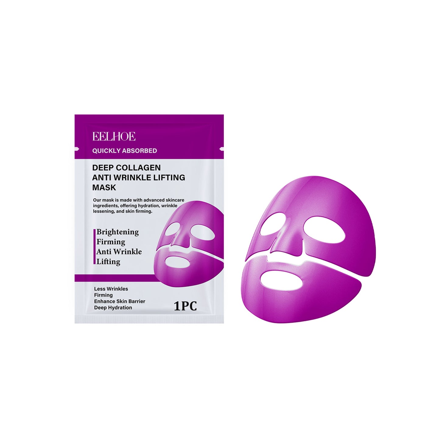 Collagen Hydrating Facial Sheet Mask - Anti-Aging Moisturizing Skin Care