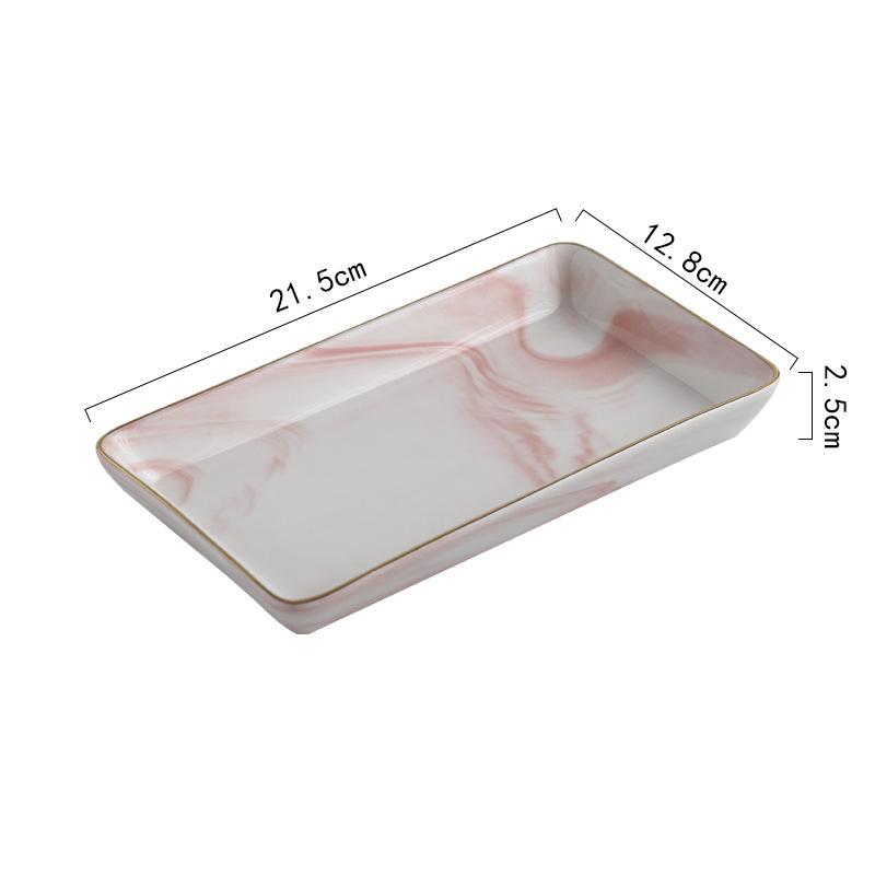 Marble Bathroom Tray Set with Cups and Bowls - Home Storage Organizer