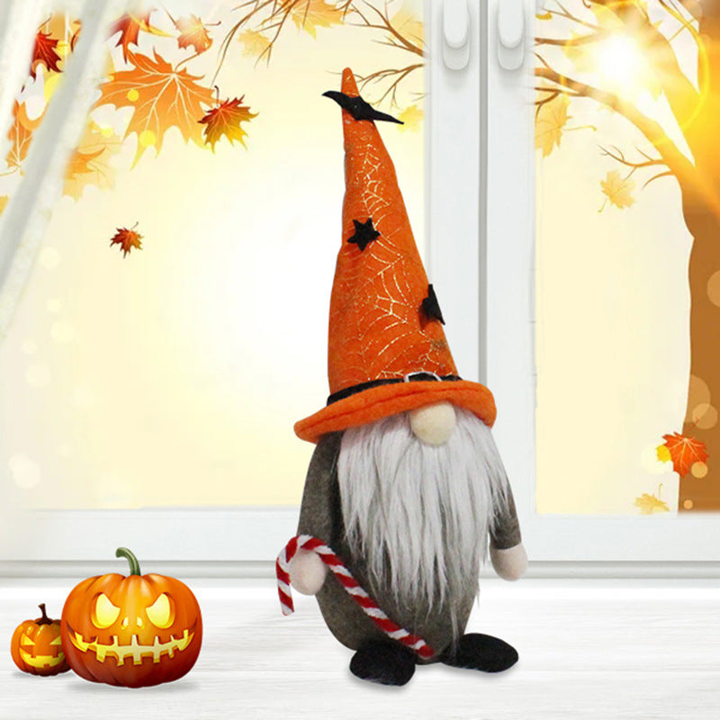 Halloween Faceless Doll Decorative Ornament - Bat & Scepter Styles
