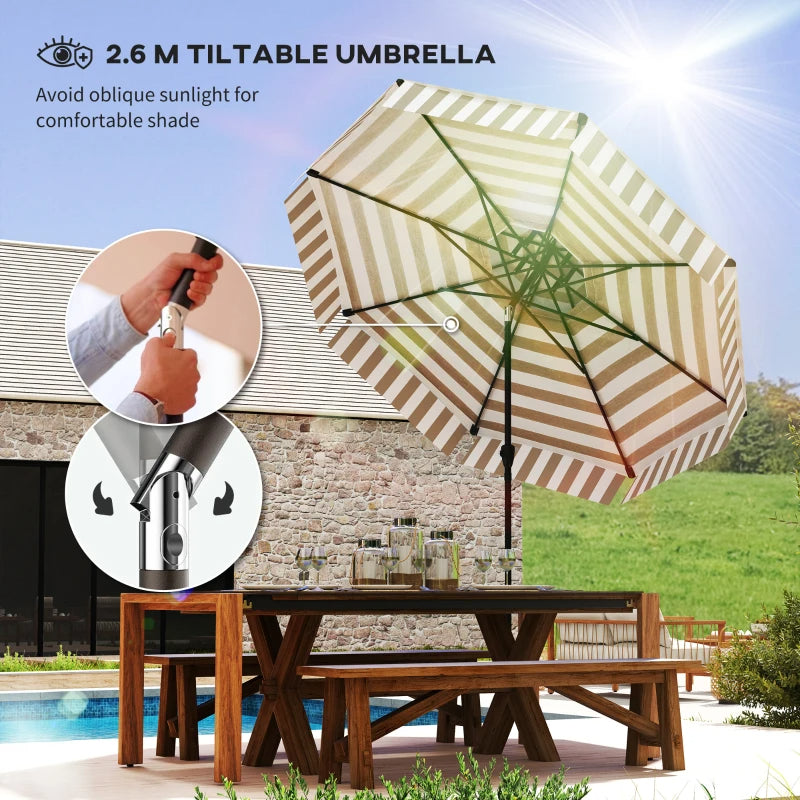 8.6FT Patio Umbrella with UPF 30+ Protection - Light Gray