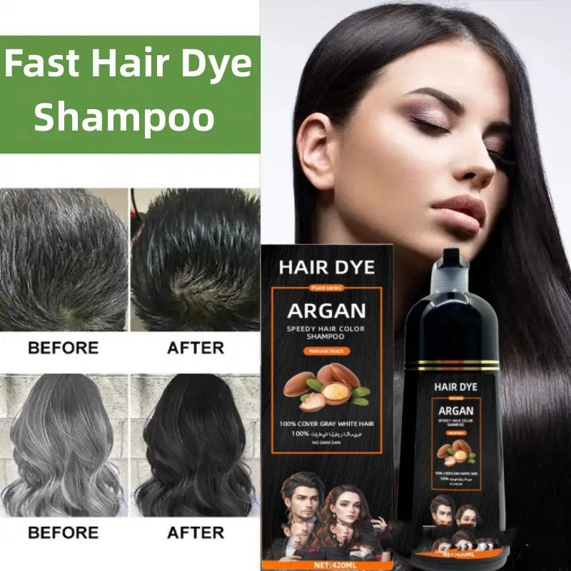 Black Hair Dye Cream 420ml - Bubble Black Hair Color for Home Use