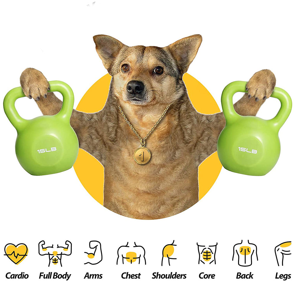 15lbs Kettlebell Set for Strength Training - Green