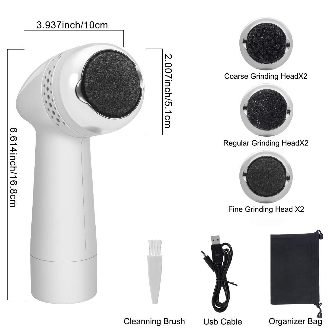 Electric Foot Polisher with Vacuum and Exfoliating Function - Callus Remover for Dead Skin, Pedicure, Home Foot Care