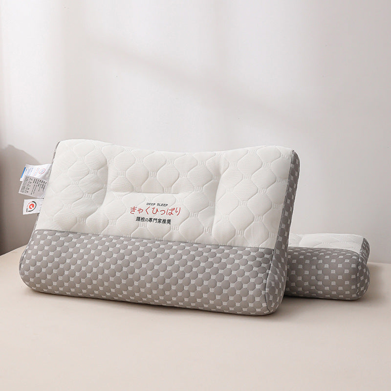 Japanese-Style Anti-Traction Soybean Neck Pillow 48x74cm - Light Gray