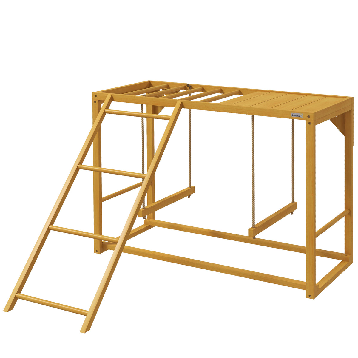 Wooden Chicken Activity Play Set with Swing, Perches & Ladder - Natural