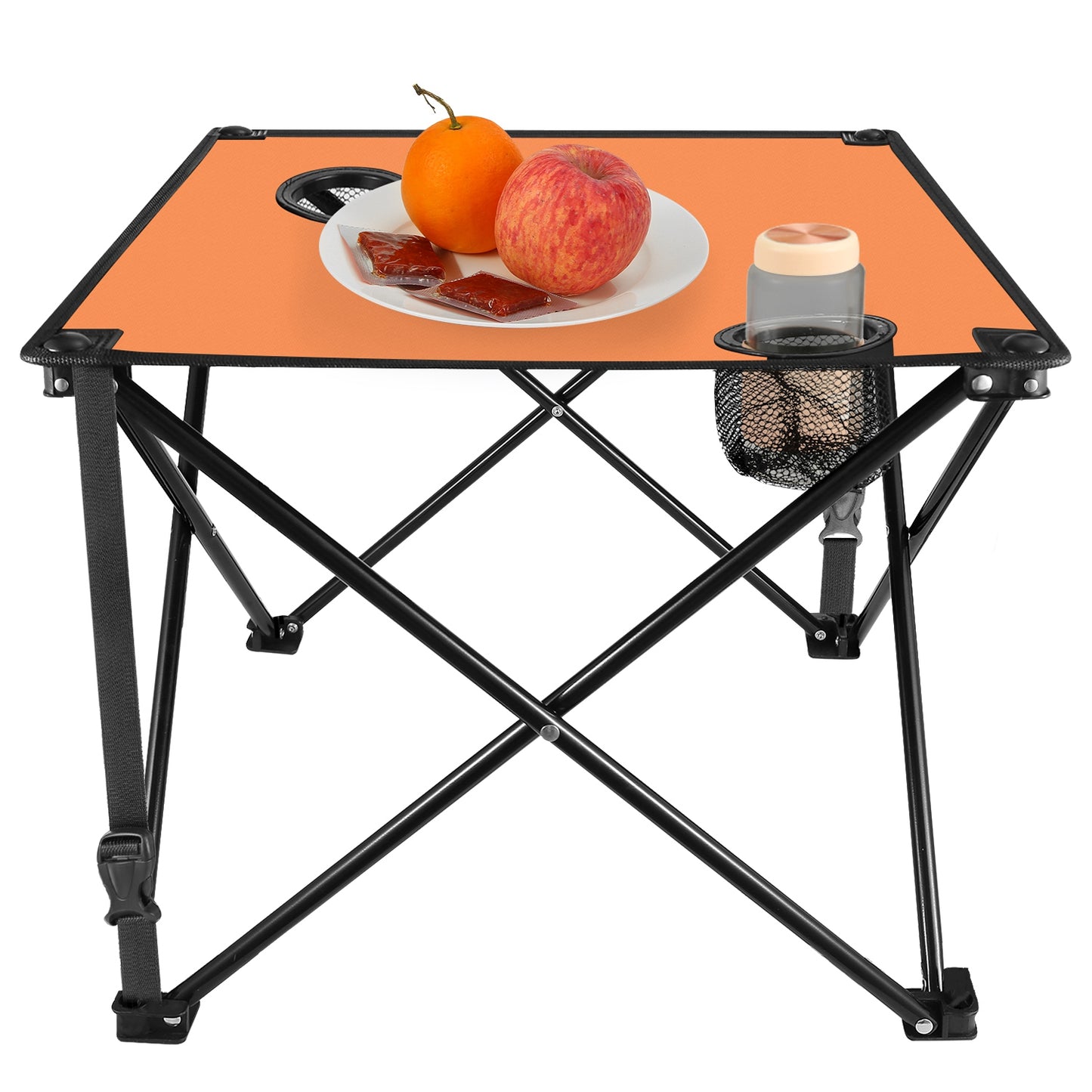 Portable Folding Camping Table with Cup Holders - Multiple Colors & Sets