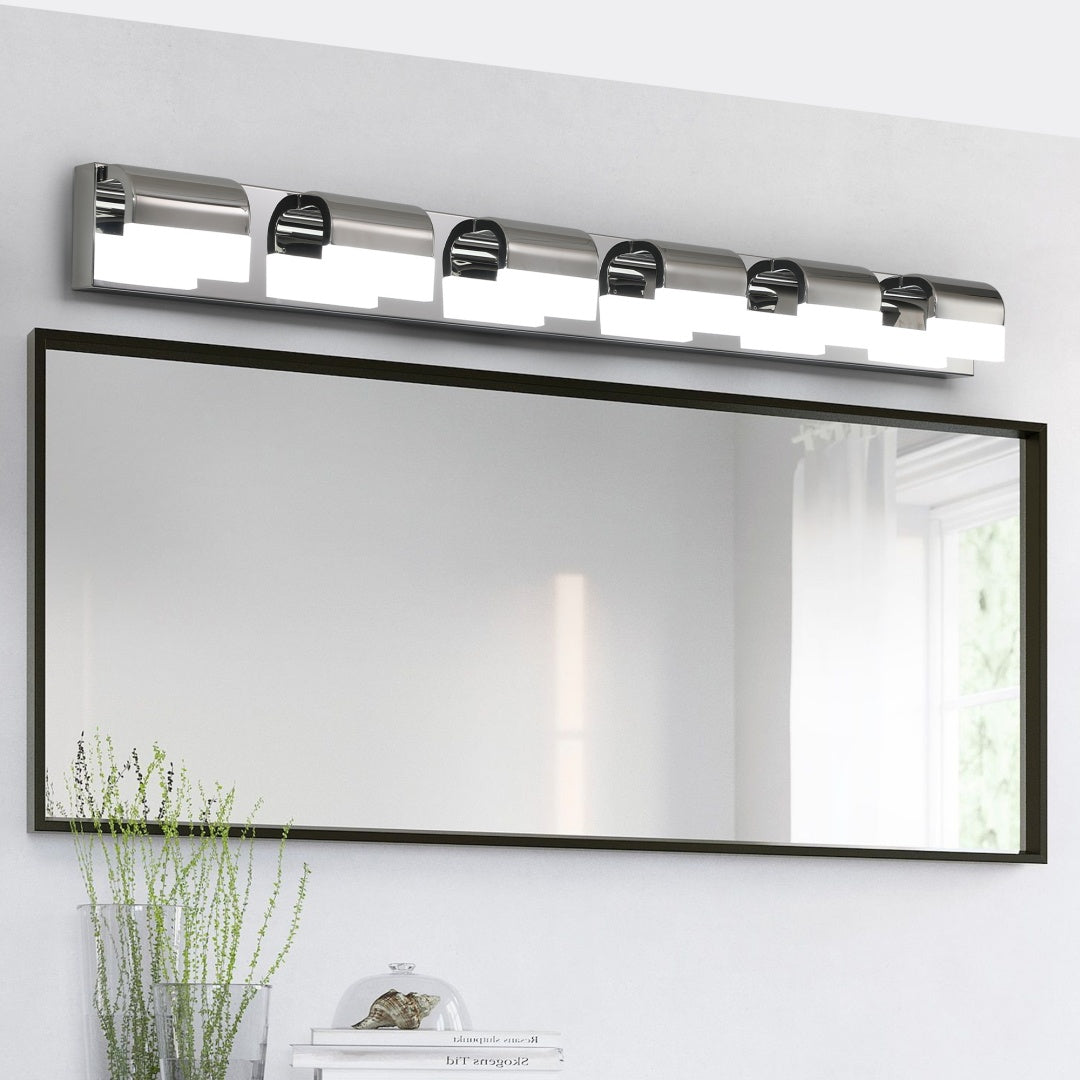 6-Light Modern Bathroom Vanity Light - LED Over Mirror Fixture