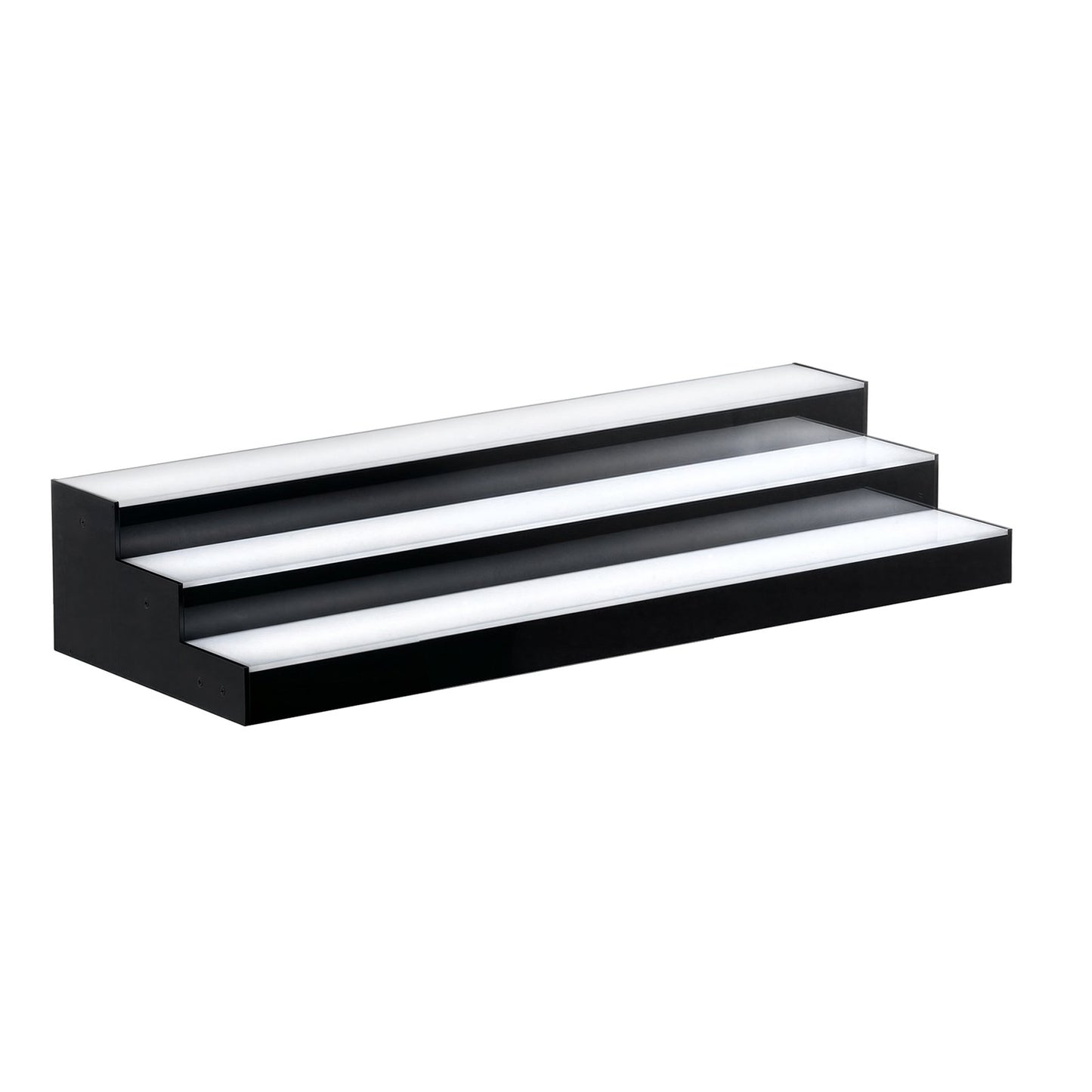 LED Liquor Bottle Display Shelf 3 Tiers 30 Inch Acrylic Illuminated Home Bar