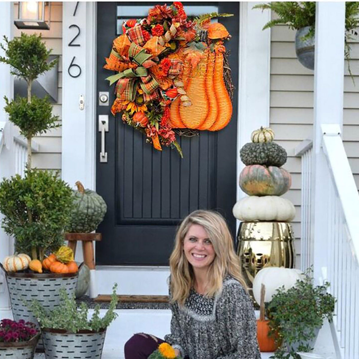 Orange Pumpkin Garland Holiday Decoration for Home & Garden