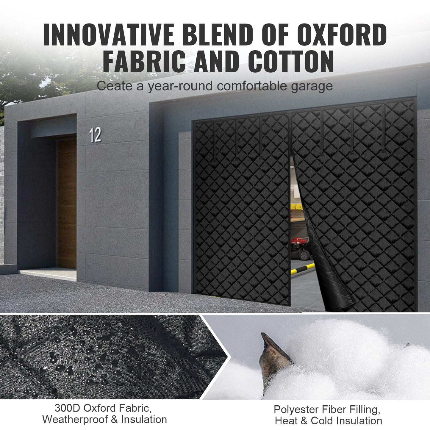 Garage Door Insulation Kit 9.28x7.15 ft Thermal Insulated Screen for Winter