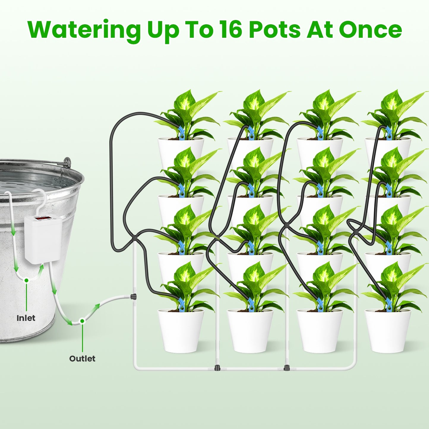 Automatic Plant Watering System with LCD Display Rechargeable Drip Irrigation for Indoor Plants