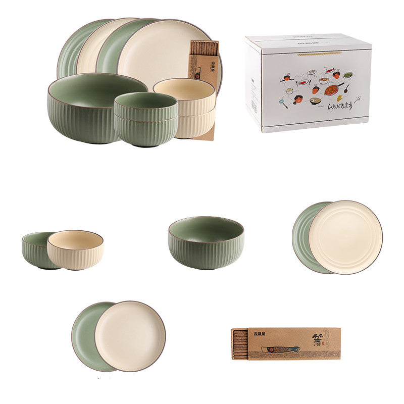 Porcelain Tableware Bowl and Dish Set - Nordic Style Kitchen Dinnerware