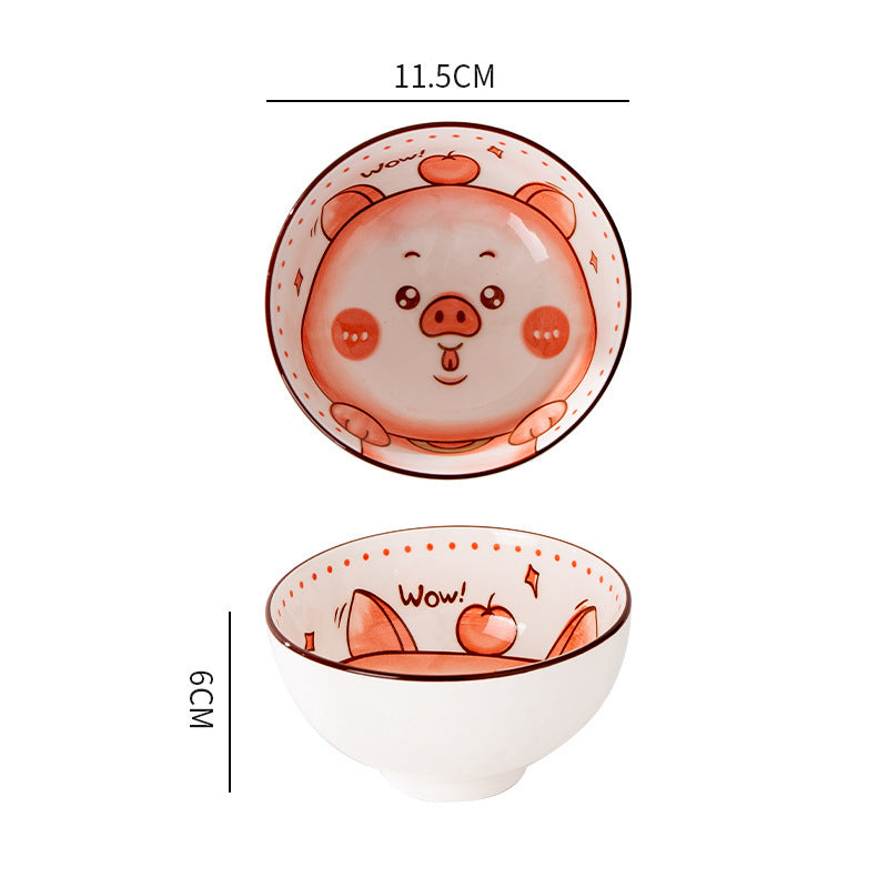 Cute Ceramic Animal Bowl Set for Kitchen - Assorted Cartoon Styles