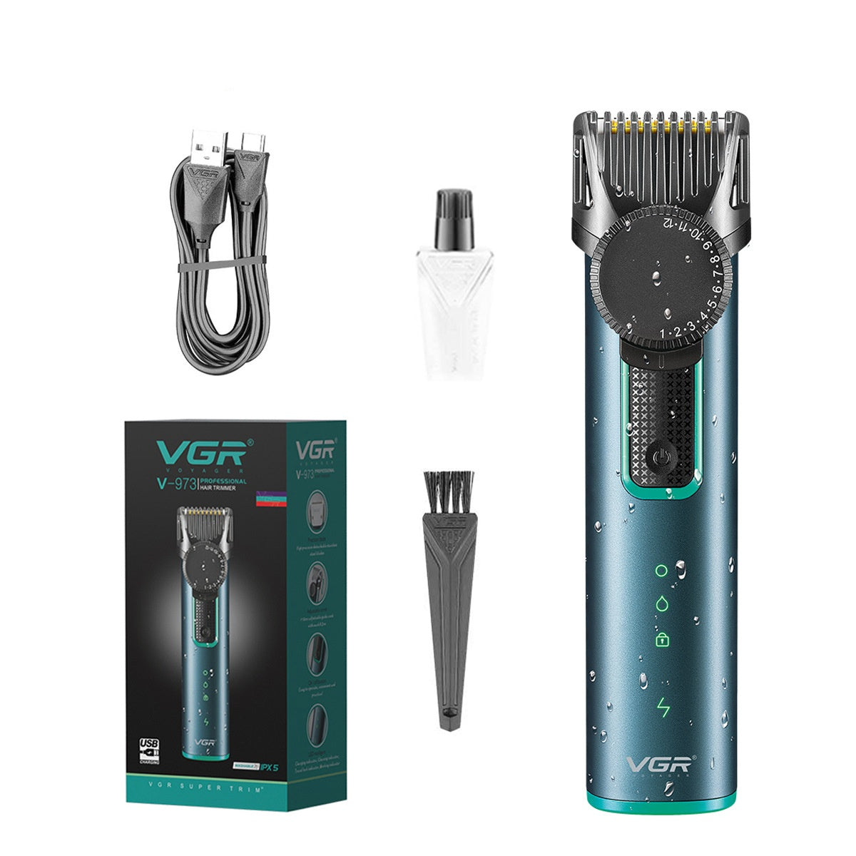 Rechargeable Hair Clipper & Beard Trimmer IPX5 Waterproof