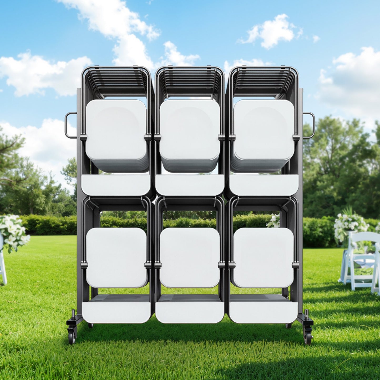 Folding Chair Rack Cart for 84 Chairs & 12 Tables - Heavy Duty Storage