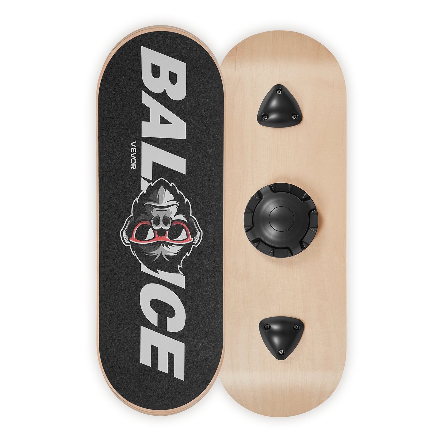 Adjustable Balance Board for Core Workout & Standing Desk Exercise - Wooden Wobble Trainer